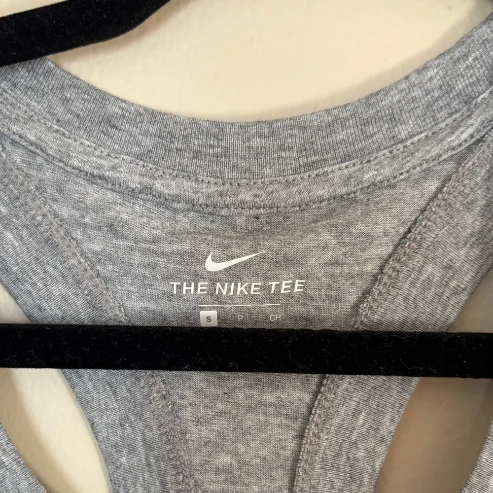 Nike Women's Heather Gray Tank with Colorful Stripes